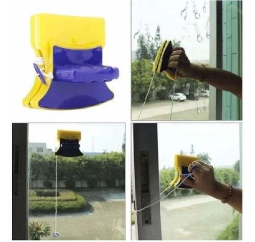 Imagen 2 de 3 de Limpia Vidrios Ventana Magnetico Imantado Doble Limpia Fácil