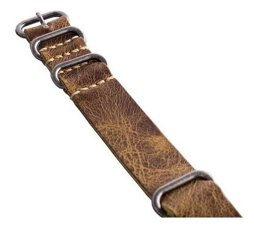 Imagem 5 de 5 de Pulseira Nato Strap Line De Couro Legítimo