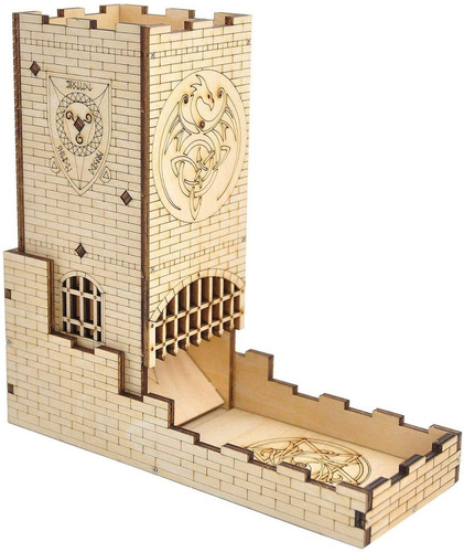 Torre De Dados De Castillo Con Bandeja Madera Mdf