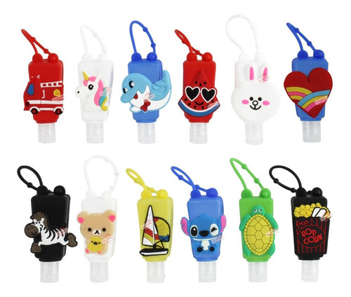 Set 12 Piezas Envase Para Gel Antibacterial Kawaii Mayoreo Fragancia Set 1