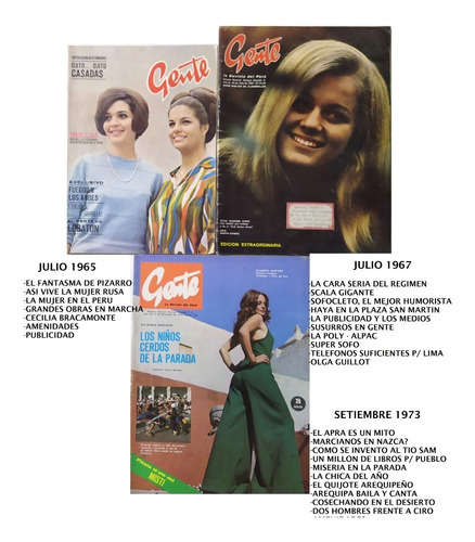 Revista Gente 1965-1967-1973
