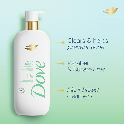 Sabonete Líquido Dove Acne Clear Com 1% De Ácido Salicílico