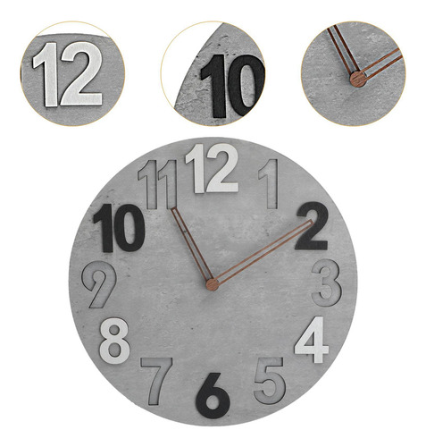 Reloj De Pared Reloj De Pared Decorativo De 12 Pulgadas Gris