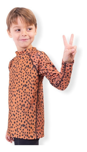 Remera Uv Upf50+ Mangas Largas Niños Niñas Negra Chita