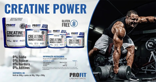 Imagen 2 de 3 de Creatina Profit Monohidratada Monohydrate Power Pote 300g
