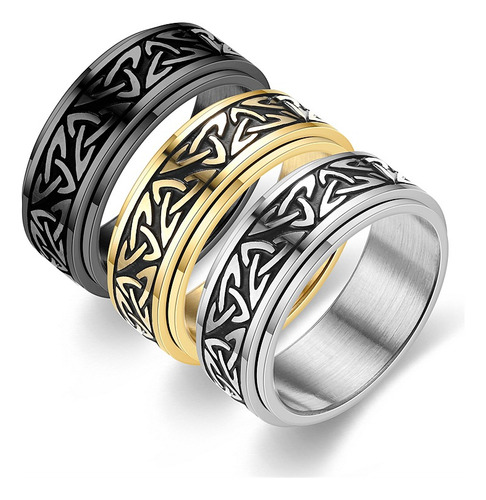 Anillo De Pareja De Acero Y Titanio Para Hombre Con Nudo De