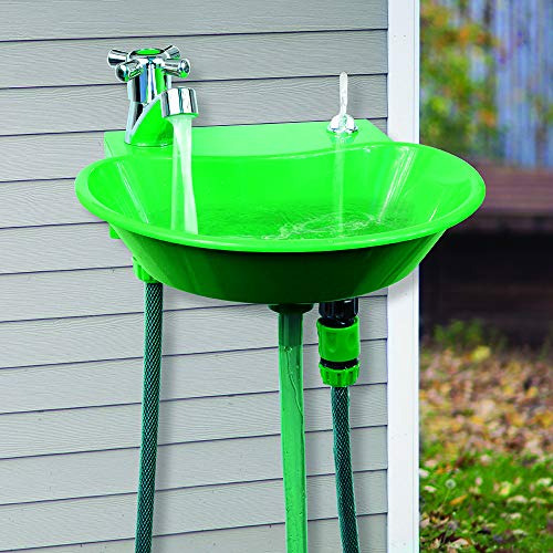 Fuente De Agua Con Grifo Para Exteriores 2 En 1