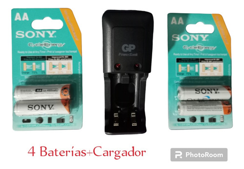 Baterías Recargables Aa Sony + Cargador 