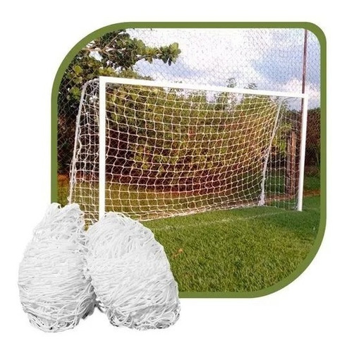 2 Par Rede Gol Futebol Society Suiço 5mts Fio 2mm