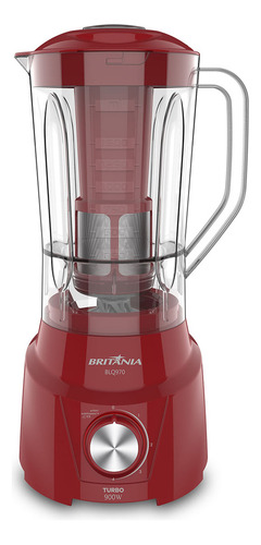 Liquidificador Britânia Blq970v Turbo 900w 2,6l Cor Vermelho 127V