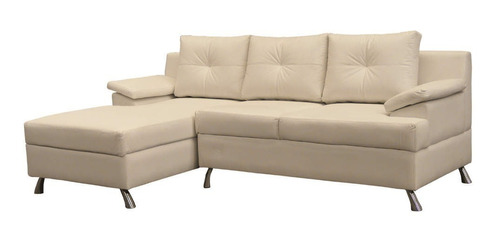 Sofa Modular En L Helvet Izquierdo Ecocuero Beige
