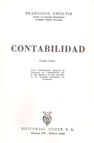 Contabilidad Cuarto Curso Cholvis Codex