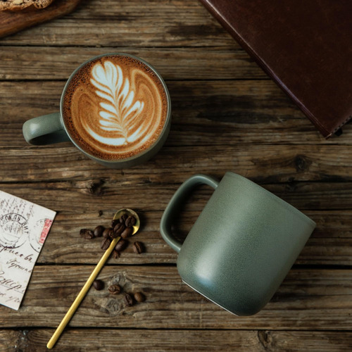 Conjunto De 6 Tazas De Café Cerámicas Elegantes 400 Ml