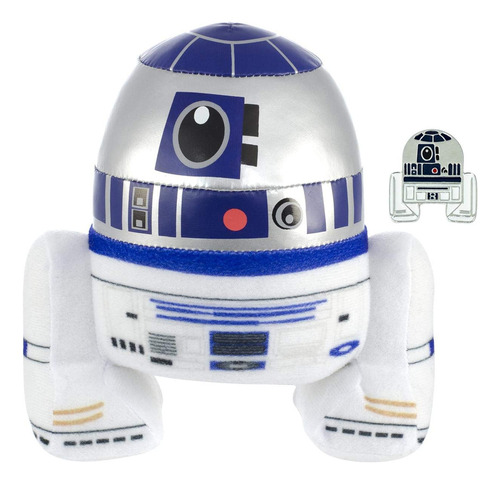 Star Wars R2-d2 - Peluche Estilizado De 7 Pulgadas Con Pin . Color Azul