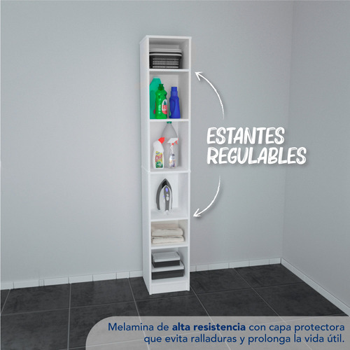 Organizador Centro Estant Oxbl 6 Estantes Melamina Blanca