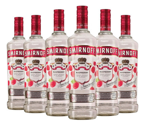 Vodka Smirnoff Saborizado Raspberry - Pack X6 Botellas