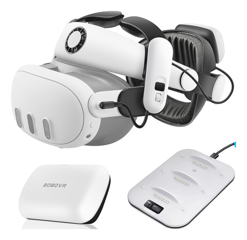 Bobovr S3 Pro Bd3 Carregador Dock 2*b100 Bateria Para Quest3 Cor Branco
