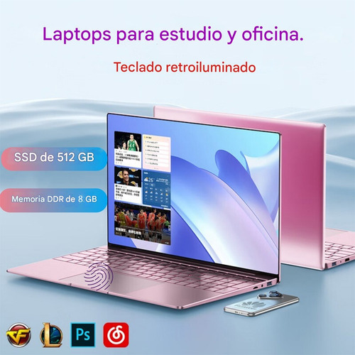 Más Barato Laptop N4000 Celeron 8gb+512ssd 15.6 Oficina Rosa Rosa