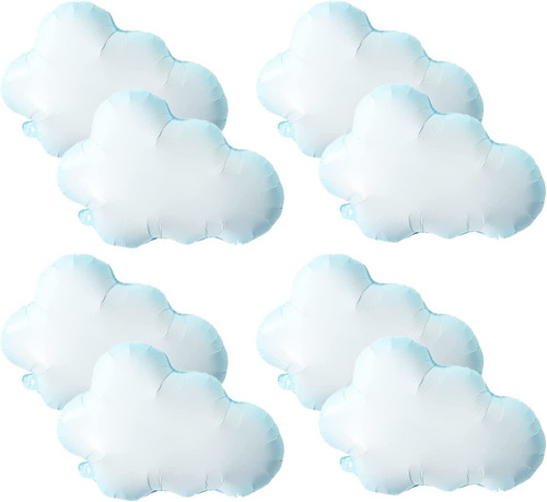 8 Globos De Papel De Aluminio Con Diseño De Nube Blanc...