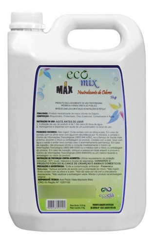 Ecomix Max 5 Lts - Neutralizador De Odor -  Rende Até 500lts