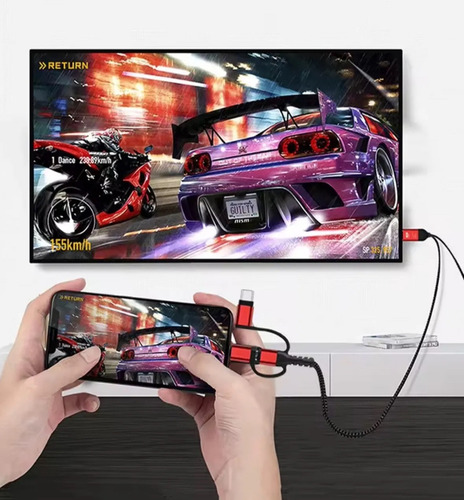 Cable Convertidor De Teléfono A Tv Cable Hdmi Android 3 En 1