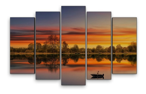 Cuadro Decorativo Atardecer Lago Puesta Sol Jd-0472 M