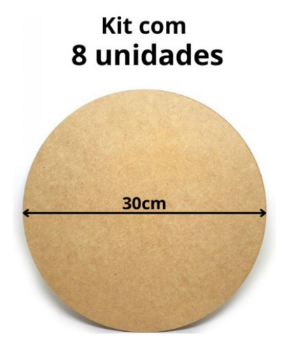 8 Sousplat Mdf 30cm De Diâmetro E 3mm De Espessura