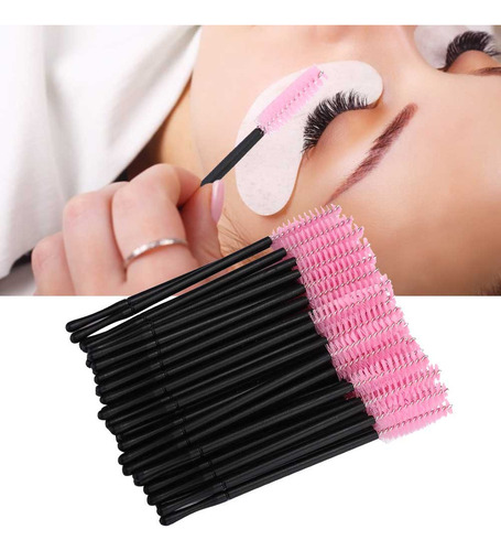S Cepillo De Pestañas Desechable Pink Mascara Wands, 100