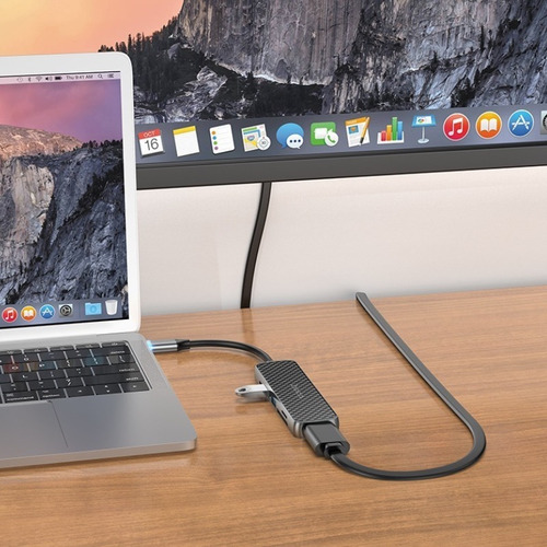 Hub Hoco Hb24 Multifunción 6 En 1 Usb-c 4k Carga Rápida