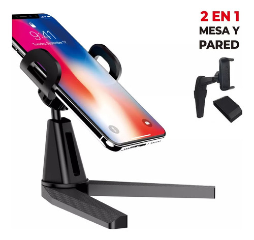 Soporte Apoya Celular 2 En 1 Mesa Y Pared Universal 360°