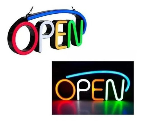 Anuncio Luminoso Led Letrero Open Royal + Control Remoto