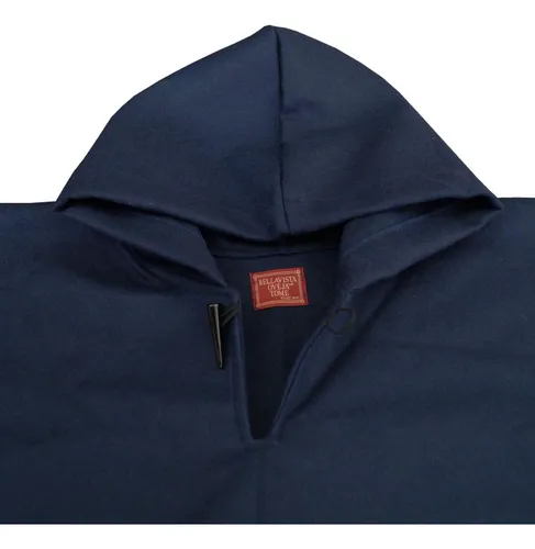 Poncho Paño Capucha 100% Lana- Largo - Azul Marino