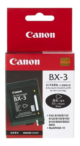 Cartucho Canon Bx 3 Negro Original B540 550 640 800 Faxphone