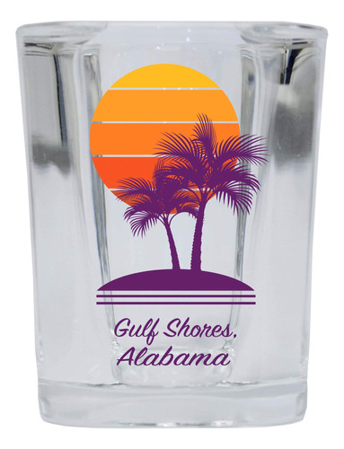 Gulf Shor Souvenir 2 Onza Cuadrada Cristal Chupito Diseño