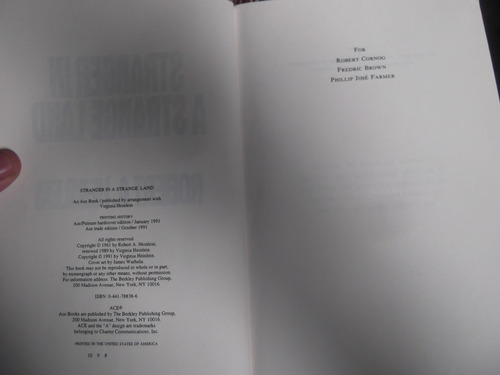 Stranger In A Strange Land Robert A. Heinlein Uncut Version (Usado)