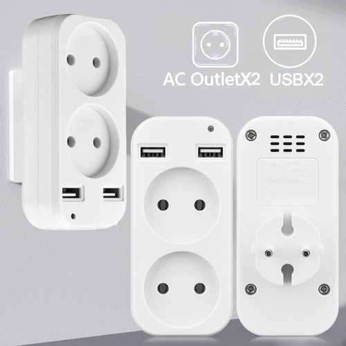 Extensor De Enchufe Múltiple, Conector De Conversión Con Enc