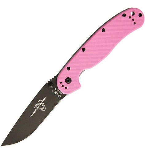 Canivete Tático Ontario Rat 1 - Pink Edition, Black Blade!