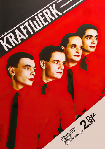 Quadro Música Eletrônica Banda Kraftwerk Poster Moldurado
