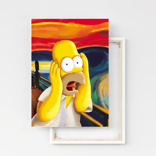 Cuadro Decorativo Homero Simpson El Grito Canvas 50x75cm