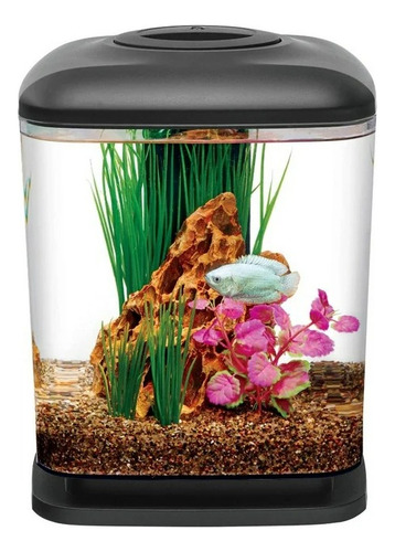Acuario 1.6 Gal Aqueon Mini Cubo Led Luz/filtro/comida/acon