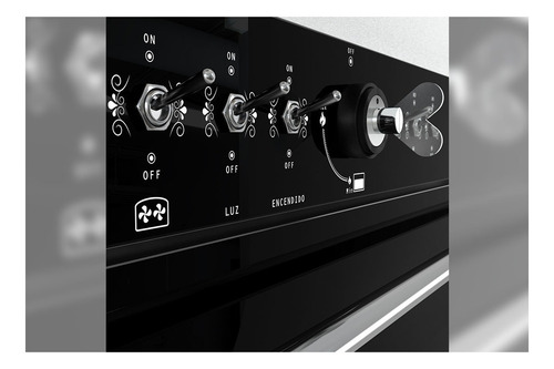 Imagen 3 de 3 de Horno empotrable a gas (Multigas) Luxor Gas Country 900 89L negro 220V
