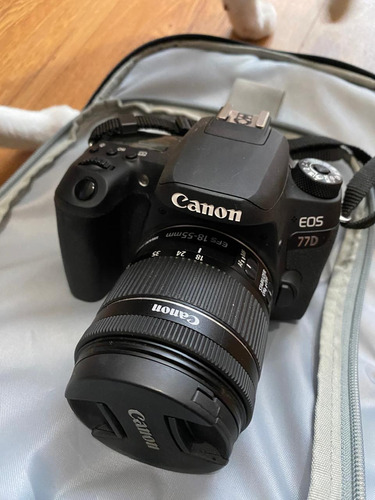 Kit Canon Eos 77d Dslr Color  Negro, Lentes Y Mochila