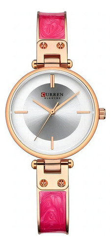 Reloj analógico Curren C9058l para mujer, rosa y rosa