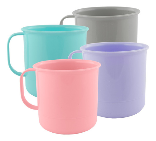 Taza Jarro Mug Plástico Desayuno X8 Colores Surtidos Yesi