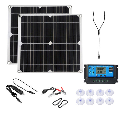 Kit De Panel Solar De 50 Vatios Con Controlador De Carga Con
