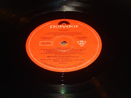 Milton Nascimento Anima Vinilo Año 1983 Argentina Impecable (Usado)