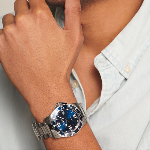 Reloj Longines Hydroconquest L3.740.4.96.6 | L37404966 Vg, Cuarzo 41mm, Acero Inoxidable, Esfera Azul, Cristal De Zafiro, Estanqueidad Hasta 30 Bar