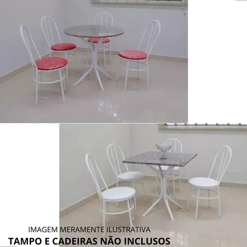 Pé Base Metal Redonda Quadrada 4 Apoio Vidro Granito Mármore