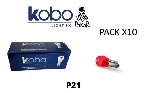 Lampara Rojo 12v 21w P21/5w  2 Polos Autos Bay15d Pack X10