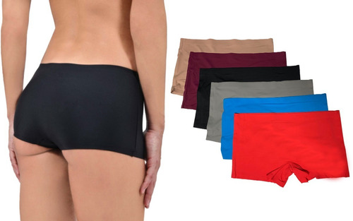 Boxer Sin Costuras (invisible) Pack 6 Pzas Difer Colores